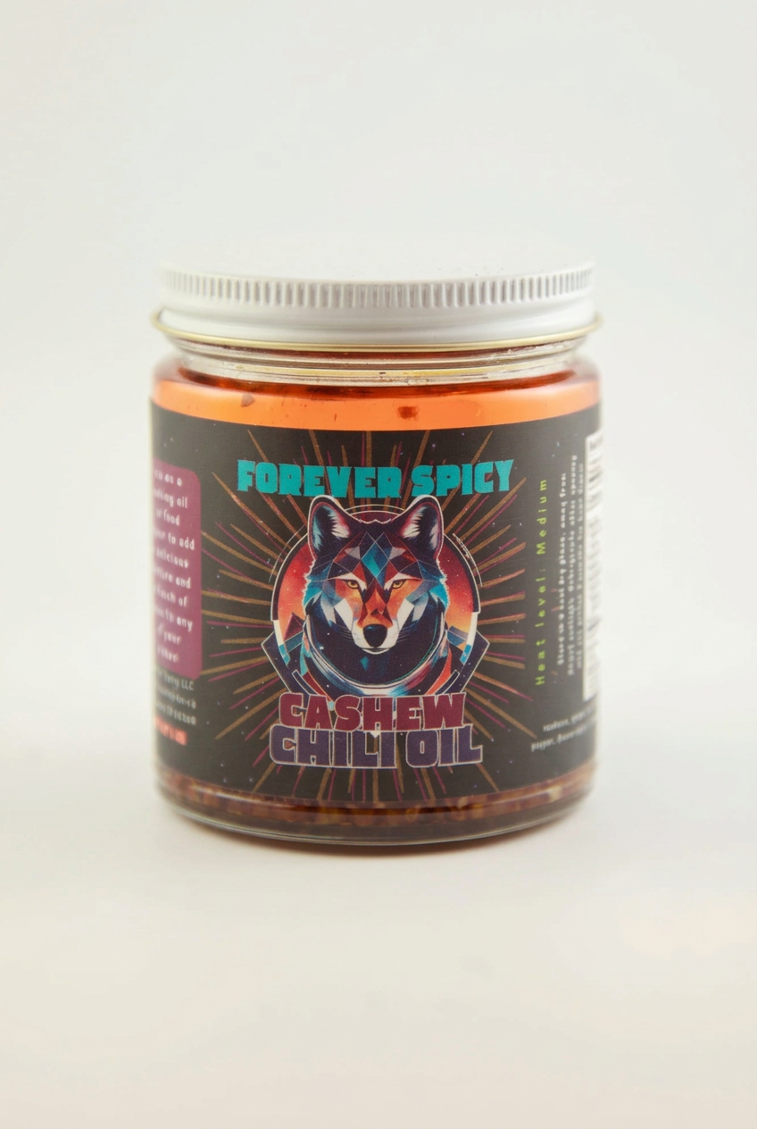 Cashew Chili Oil matched to Pistachio framing