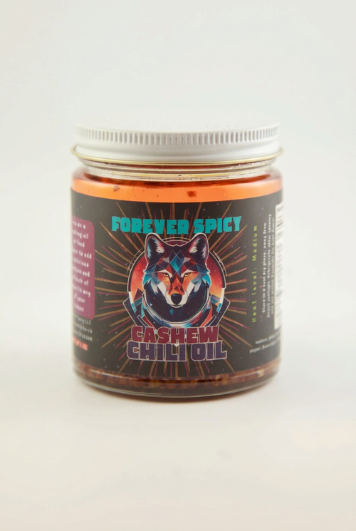 Cashew Chili Oil matched to Pistachio framing